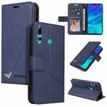For Huawei Y7p GQUTROBE Right Angle Leather Phone Case(Blue)