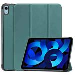 Solid Color Custer Texture Leather Tablet Case For iPad 10th Gen 10.9 2022(Dark Green)