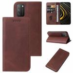 For Xiaomi Poco M3 Magnetic Closure Leather Phone Case(Brown)