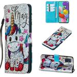 For Galaxy A41 Glitter Pattern Leather Case With Left And Right With Bracket & Card slot & Wallet & Lanyard(Star Unicorn)