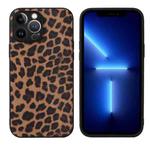 For iPhone 13 Pro Max Leather Back Phone Case (Leopard Print)