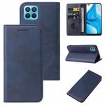 For OPPO F17 Pro Magnetic Closure Leather Phone Case(Blue)