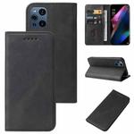 For OPPO Find X3 Magnetic Closure Leather Phone Case(Black)