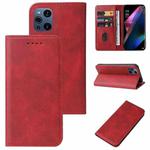For OPPO Find X3 Magnetic Closure Leather Phone Case(Red)