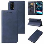 For Realme 7 Pro Magnetic Closure Leather Phone Case(Blue)