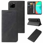 For Realme C21 Magnetic Closure Leather Phone Case(Black)