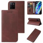 For Realme Narzo 50A Prime Magnetic Closure Leather Phone Case(Brown)