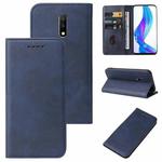 For Realme X Magnetic Closure Leather Phone Case(Blue)