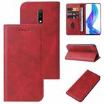 For Realme X Magnetic Closure Leather Phone Case(Red)
