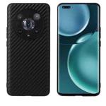 For Honor Magic4 Pro Leather Back Phone Case(Black Carbon Fiber Texture)