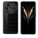 For Honor Magic4 Ultimate Leather Back Phone Case(Black Crocodile Texture)