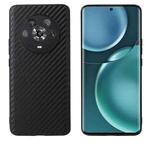 For Honor Magic4 Leather Back Phone Case(Black Carbon Fiber Texture)