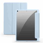 For iPad 10.2 2021/2020/2019 Acrylic 3-folding Smart Leather Tablet Case(Sky Blue)