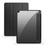For iPad 10.2 2021/2020/2019 Acrylic 3-folding Smart Leather Tablet Case(Black)