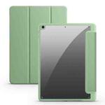 For iPad 10.2 2021/2020/2019 Acrylic 3-folding Smart Leather Tablet Case(Green)