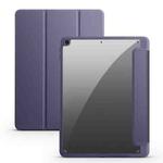 For iPad 10.2 2021/2020/2019 Acrylic 3-folding Smart Leather Tablet Case(Purple)