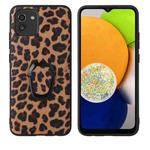 For Samsung Galaxy A03 Leather Back Phone Case with Holder(Leopard Print)
