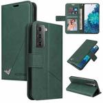 For Samsung Galaxy S21+ 5G GQUTROBE Right Angle Leather Phone Case(Green)