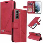 For Samsung Galaxy S22 5G GQUTROBE Right Angle Leather Phone Case(Red)