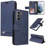 For Samsung Galaxy S22 5G GQUTROBE Right Angle Leather Phone Case(Blue)