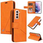 For Samsung Galaxy S22+ 5G GQUTROBE Right Angle Leather Phone Case(Orange)