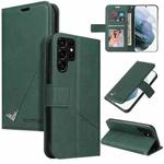 For Samsung Galaxy S22 Ultra 5G GQUTROBE Right Angle Leather Phone Case(Green)