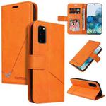 For Samsung Galaxy S20 GQUTROBE Right Angle Leather Phone Case(Orange)