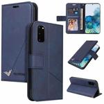For Samsung Galaxy S20 GQUTROBE Right Angle Leather Phone Case(Blue)