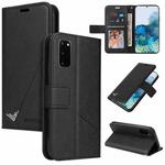 For Samsung Galaxy S20 GQUTROBE Right Angle Leather Phone Case(Black)