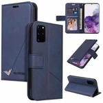 For Samsung Galaxy S20+ GQUTROBE Right Angle Leather Phone Case(Blue)