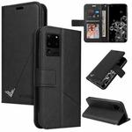 For Samsung Galaxy S20 Ultra GQUTROBE Right Angle Leather Phone Case(Black)