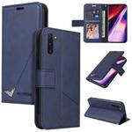 For Samsung Galaxy Note10 GQUTROBE Right Angle Leather Phone Case(Blue)