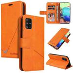 For Samsung Galaxy A02s GQUTROBE Right Angle Leather Phone Case(Orange)