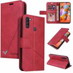 For Samsung Galaxy A11 Global Version GQUTROBE Right Angle Leather Phone Case(Red)
