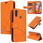 For Samsung Galaxy A11 Global Version GQUTROBE Right Angle Leather Phone Case(Orange)