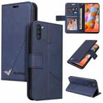 For Samsung Galaxy A11 Global Version GQUTROBE Right Angle Leather Phone Case(Blue)