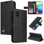 For Samsung Galaxy M51 GQUTROBE Right Angle Leather Phone Case(Black)