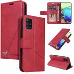 For Samsung Galaxy M31 GQUTROBE Right Angle Leather Phone Case(Red)