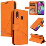 For Samsung Galaxy A40 GQUTROBE Right Angle Leather Phone Case(Orange)
