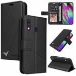 For Samsung Galaxy A40 GQUTROBE Right Angle Leather Phone Case(Black)