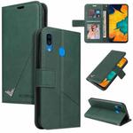 For Samsung Galaxy A20 / 30 GQUTROBE Right Angle Leather Phone Case(Green)