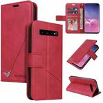 For Samsung Galaxy S10 GQUTROBE Right Angle Leather Phone Case(Red)