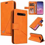 For Samsung Galaxy S10 GQUTROBE Right Angle Leather Phone Case(Orange)
