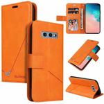 For Samsung Galaxy S10e GQUTROBE Right Angle Leather Phone Case(Orange)
