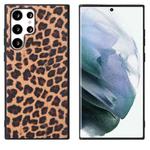 For Samsung Galaxy S22 Ultra 5G Leather Back Phone Case(Leopard Print)