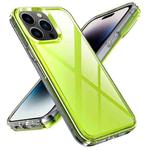 For iPhone 14 Pro Max Transparent Armor Phone Case (Green)