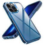For iPhone 13 Pro Transparent Armor Phone Case (Blue)