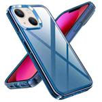 For iPhone 13 Transparent Armor Phone Case(Blue)