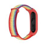 For Xiaomi Mi Band 6 Nylon Two-Section Loop Watch Band(Rainbow)
