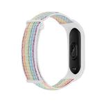 For Xiaomi Mi Band 6 Nylon Two-Section Loop Watch Band(Thin Rainbow)